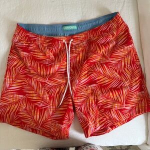 Bonobos Tropical Red and Yellow Men's Swim Trunks